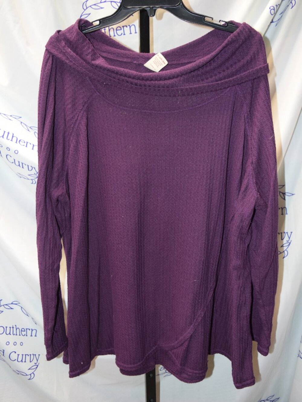 Faded Glory Purple Cowl Neck Blouse, Size 4X 26/28